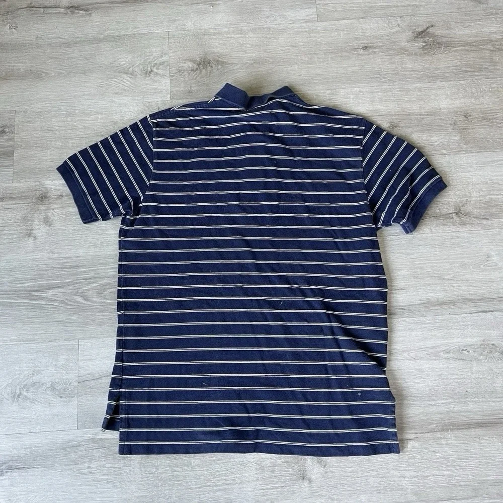Polo Ralph Lauren Polo Shirt Men’s XL Blue Striped Red Pony Classic Cotton